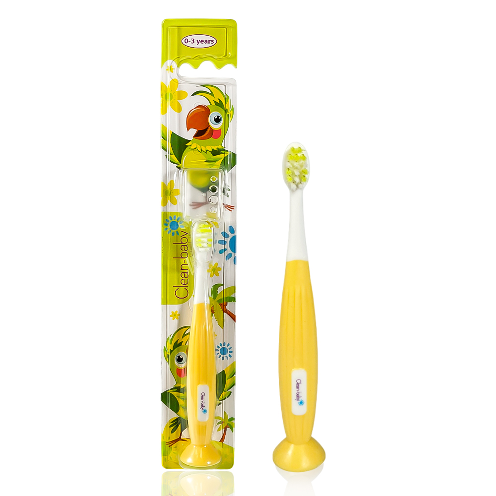 Children's toothbrush Clean-Baby, Parrot, 0-3 years, soft bristles