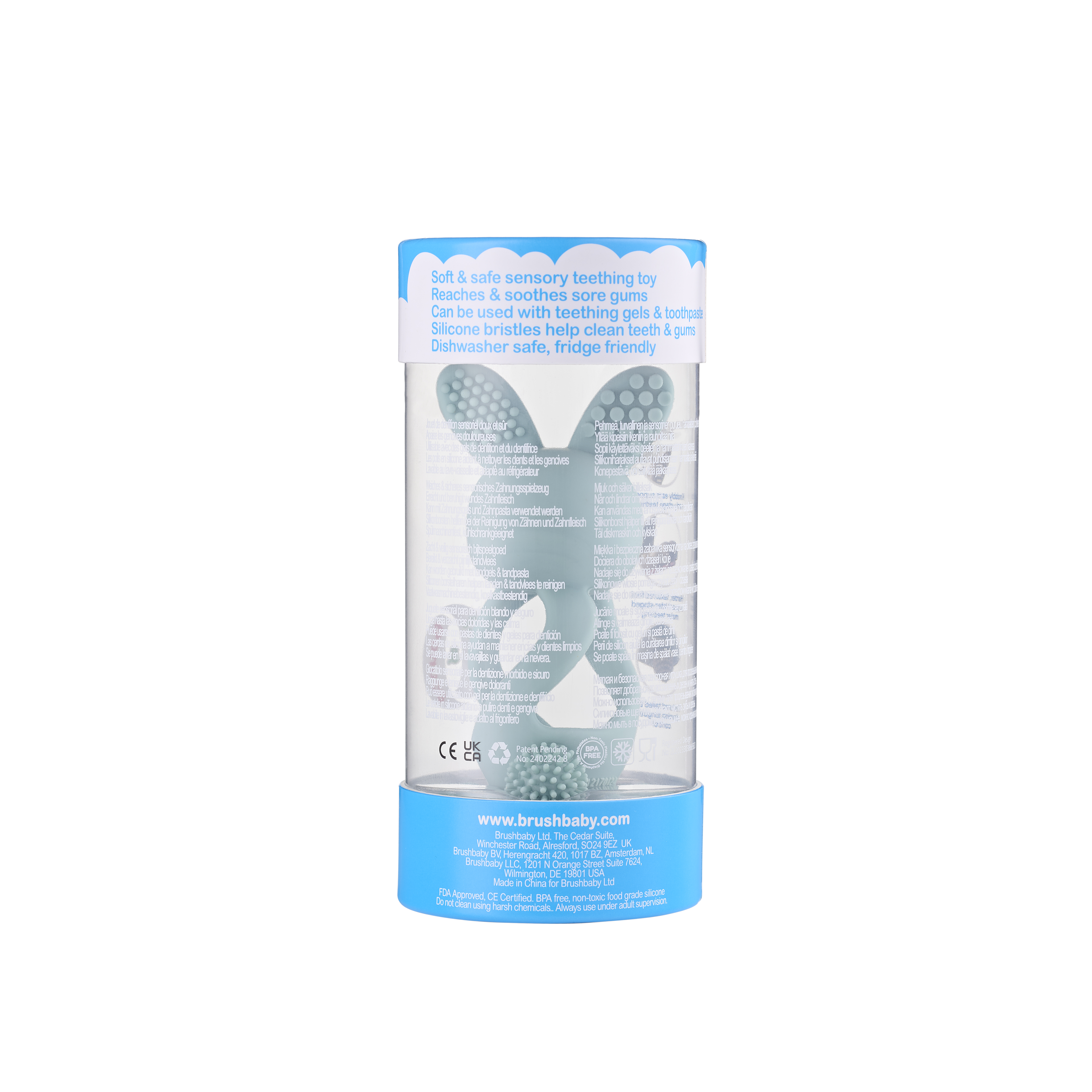 Teether for Babies 0-3 Years Brush Baby, Eucalyptus Color