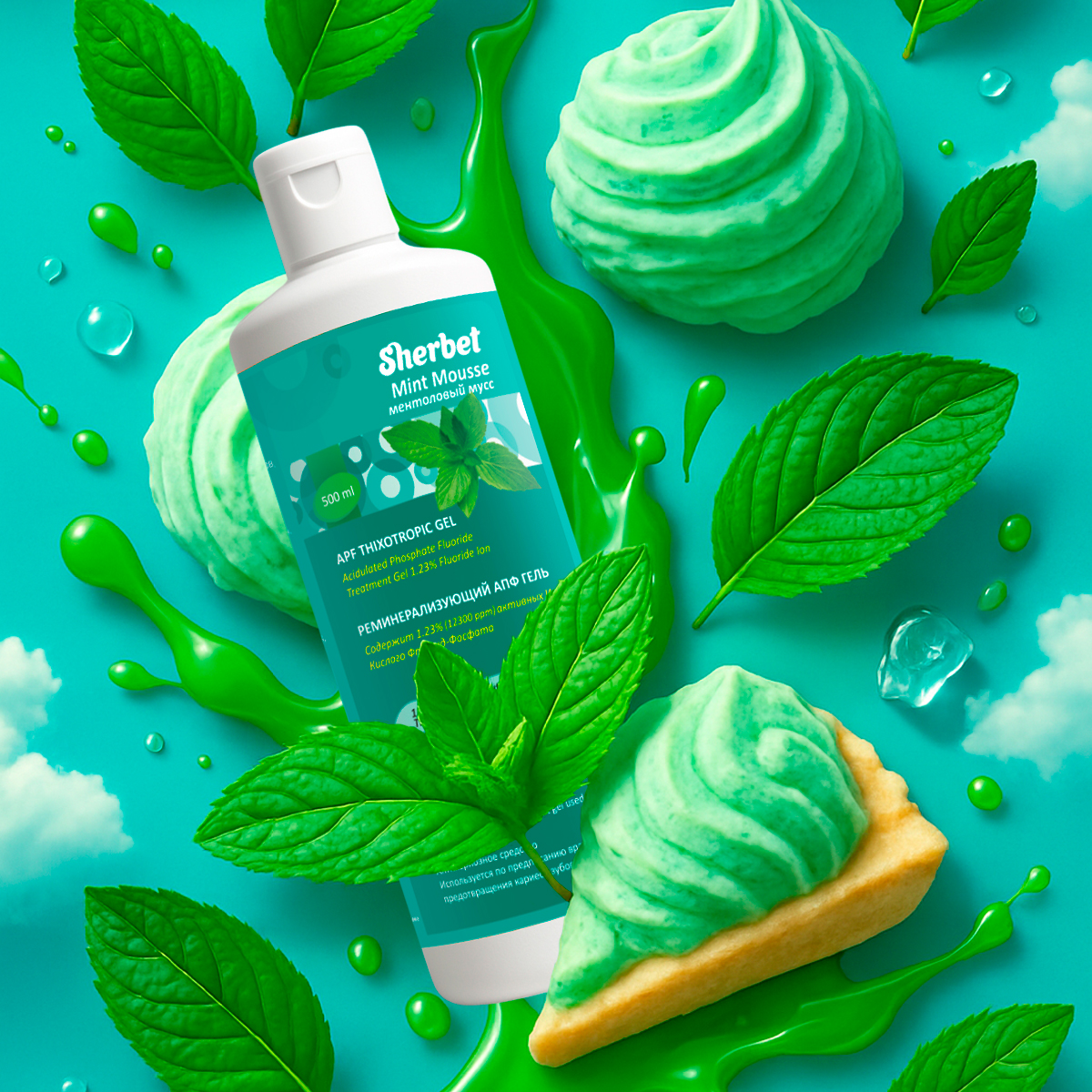 Sherbet APF Gel, Mint Mousse Flavor, 500 ml
