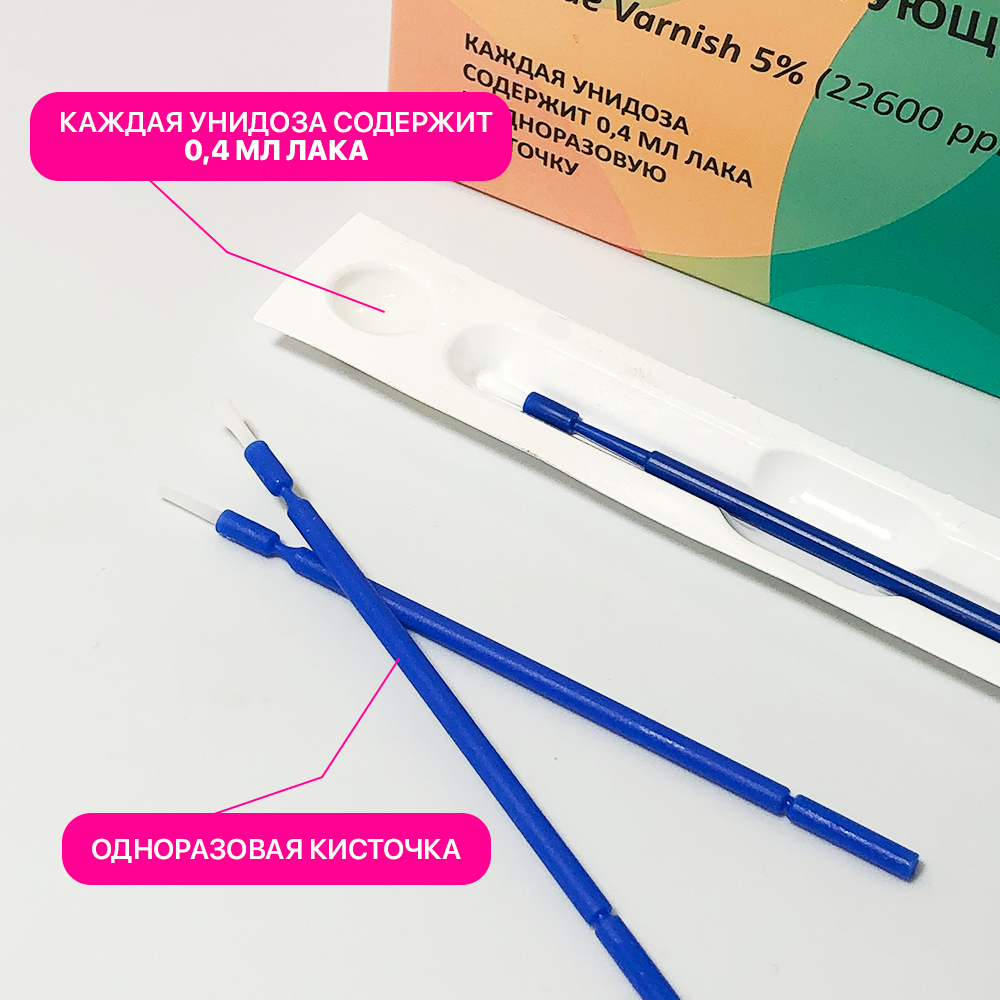Sherbet Remineralizing Fluoride Varnish 5% 22,600 ppm, French Vanilla Flavor, 50 Unit-Doses