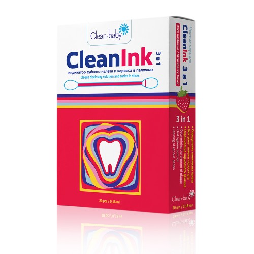  Clean-baby Dental Plaque and Caries Indicator Swabs for Children and Adults, 20 pcs.