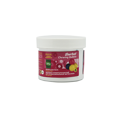 Sherbet Prophylaxis Paste, Chewing Gum Flavor, Medium Grit, 100 gr, Jar