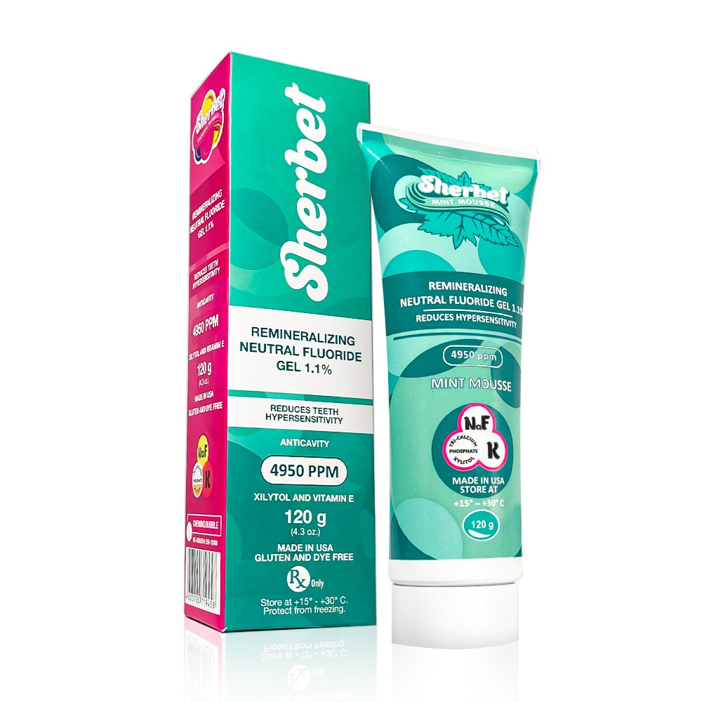 Sherbet Remineralizing Gel 1.1%, Menthol Mousse, 120 gr.