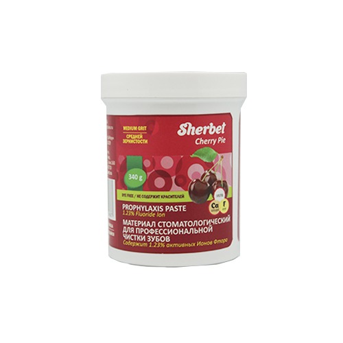 Sherbet Polishing Toothpaste, Medium Grit, 340 g, Cherry (Dye-Free)