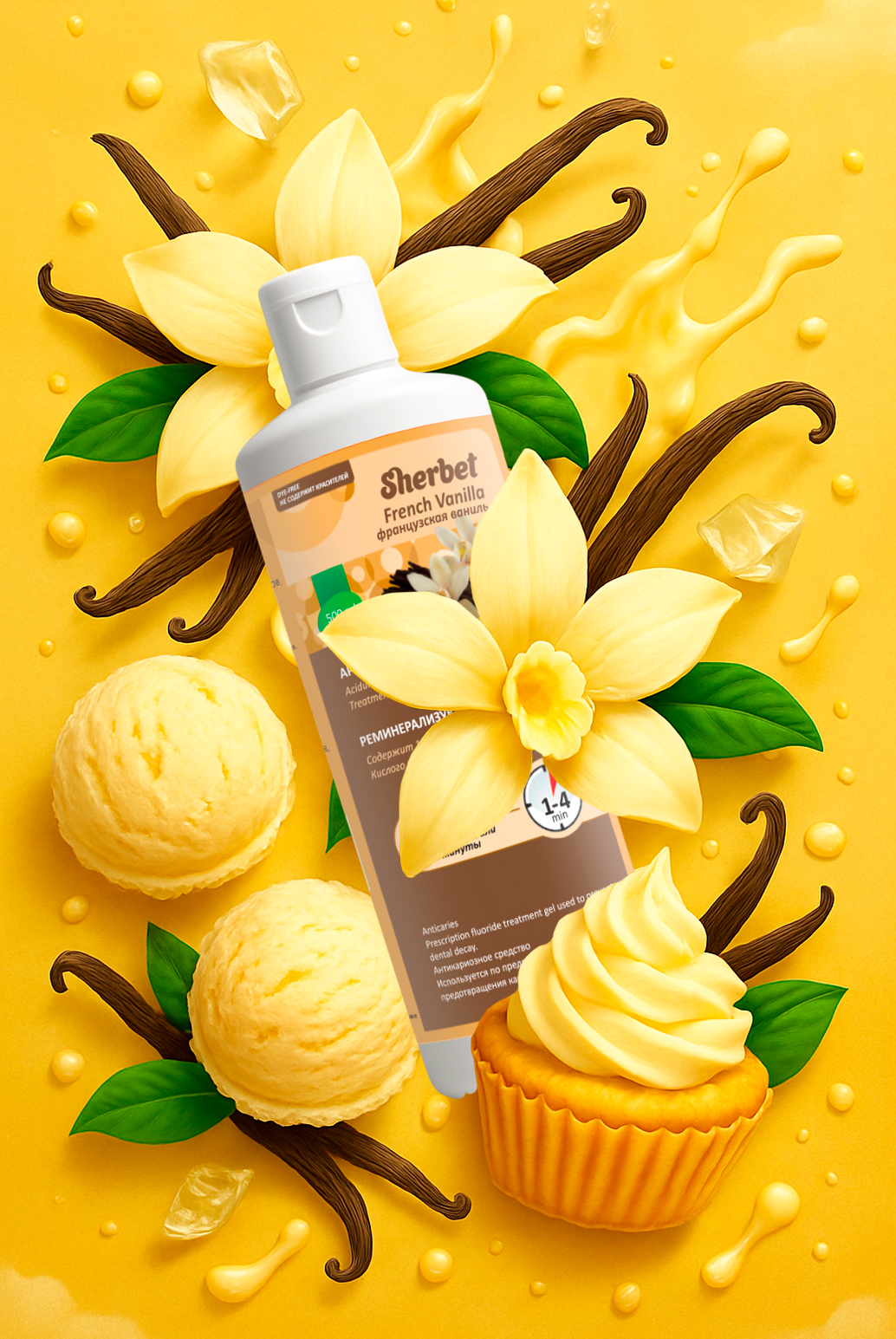 Sherbet pH-Neutral Gel, French Vanilla, 500 ml
